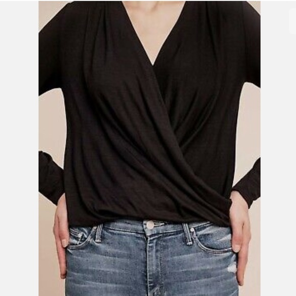 Anthropologie On The Road Marceau Wrap Top in Black - Picture 6 of 8